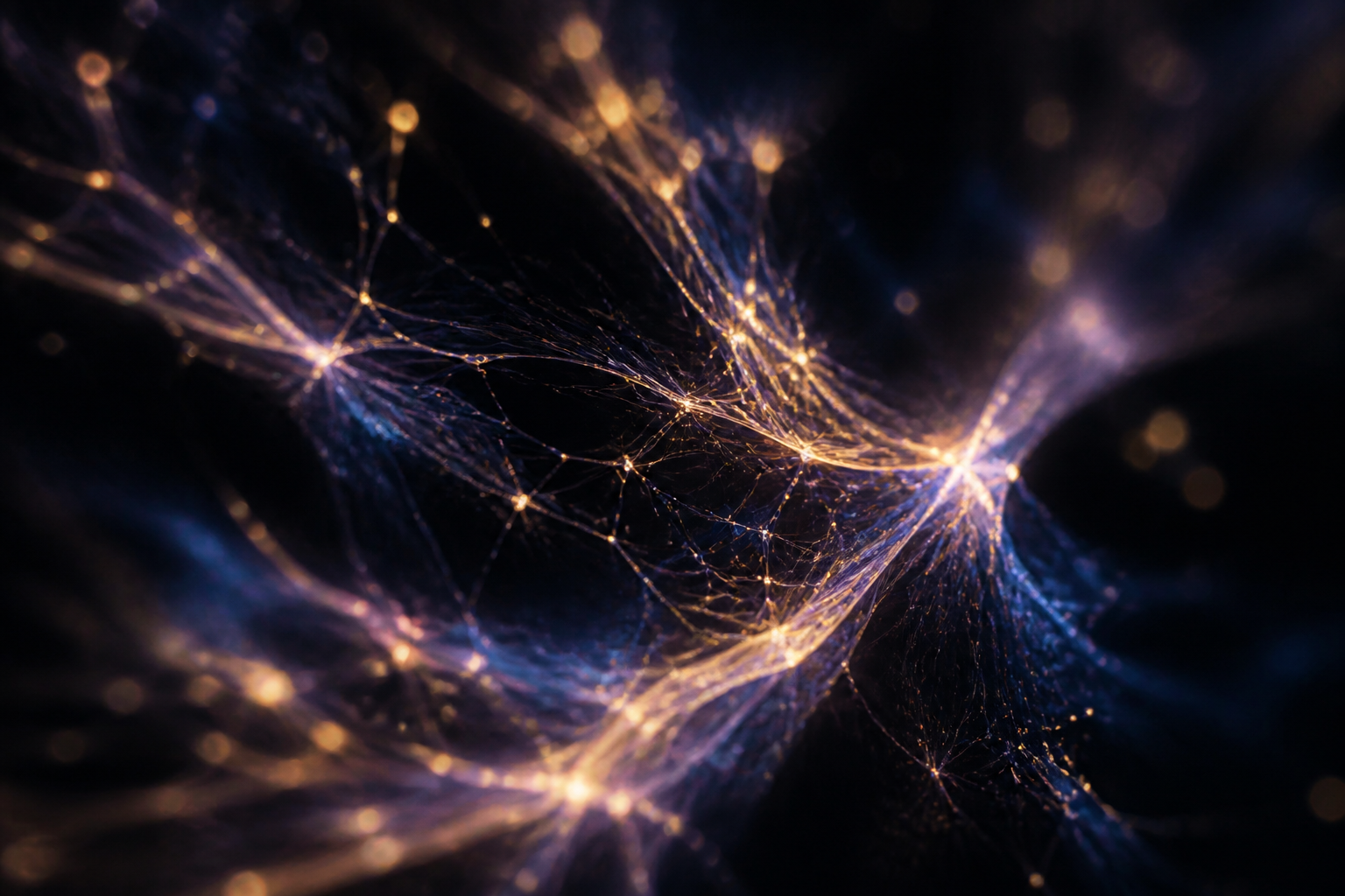 Abstract luminous pathways suggesting intelligent systems